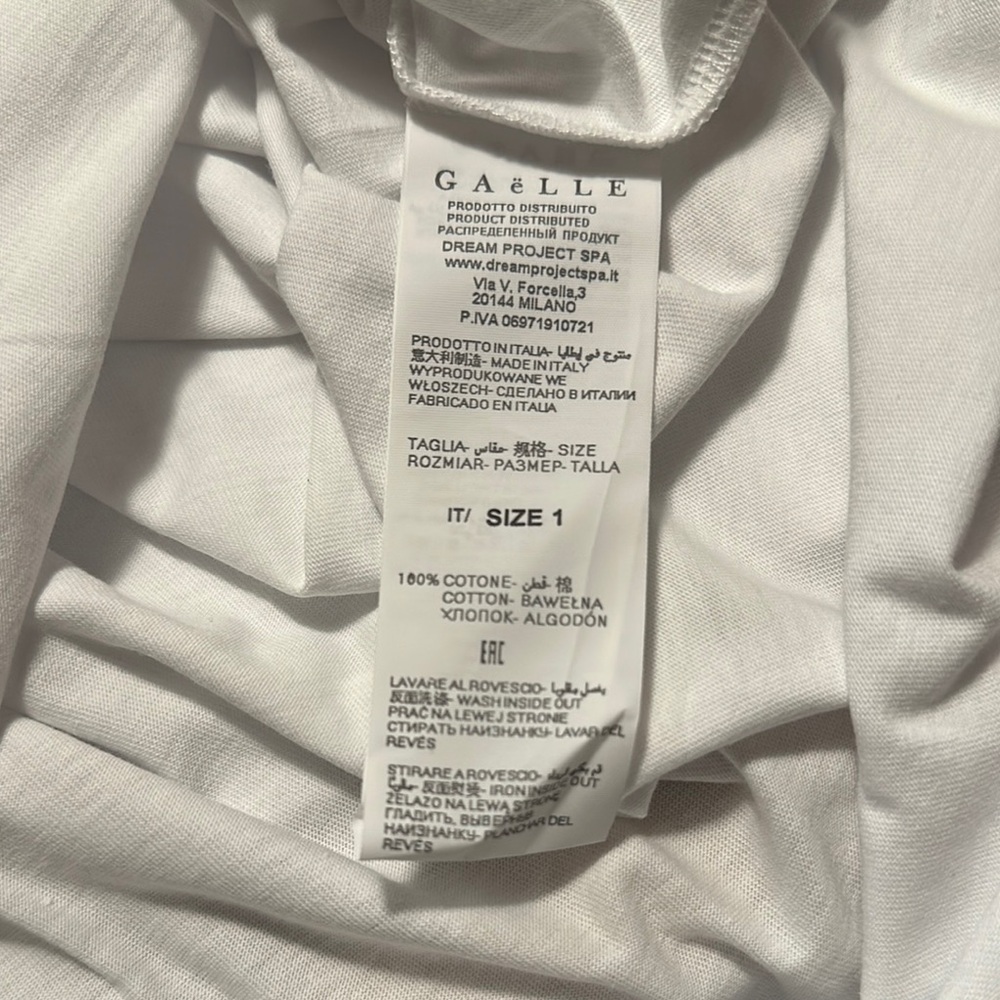 Gold & White Cotton Logo Tank Mini Dress - Size Vanity 1 / S / US 4 - Picture 6 of 6